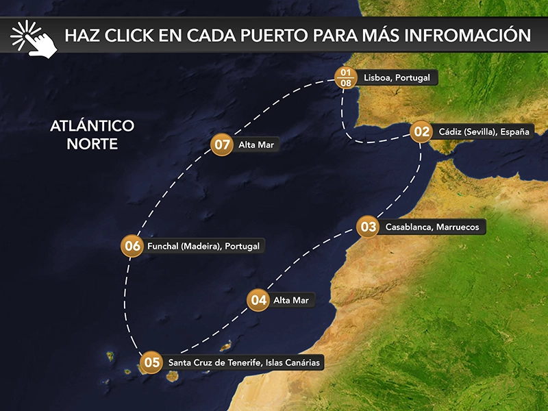 Lisbon Morocco Cruise 2027 67 Desire Cruises DLMC2027 Home Mapa Esp